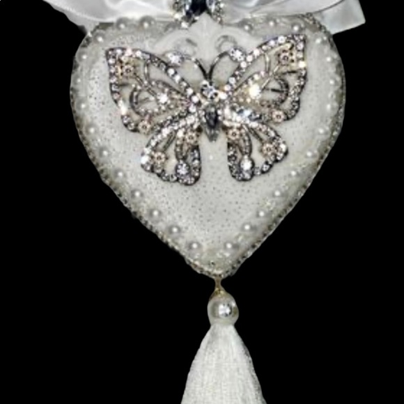 Valentine's Day Heart Butterfly Ornament| Rhinestone Holiday Gift, Mothers Day - Picture 6 of 16